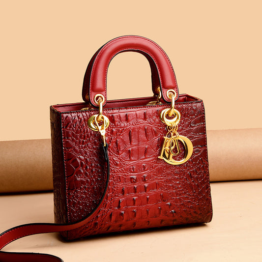 Women's Crocodile Pattern Diana Retro Portable Bags