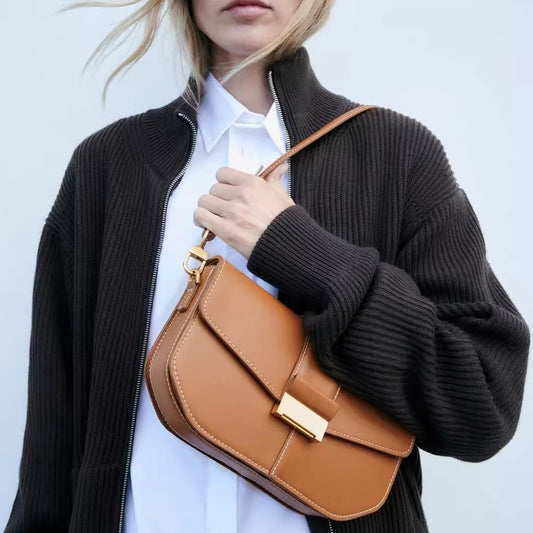 Women's Simple Black Flip Original Fashion Armpit Bags