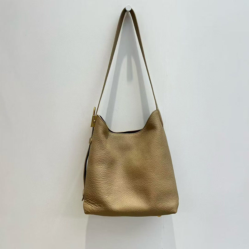 Women's Glutinous First Layer Cowhide Leather Niche Shoulder Bags