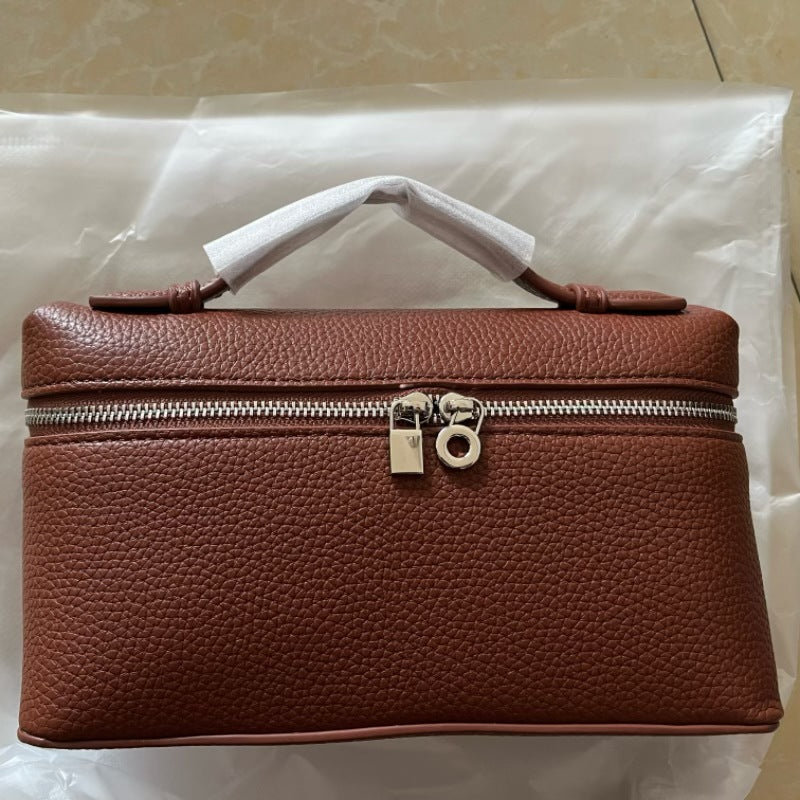 Women's Leather Lunch Box Kelly Lychee Pattern Crossbody Bags