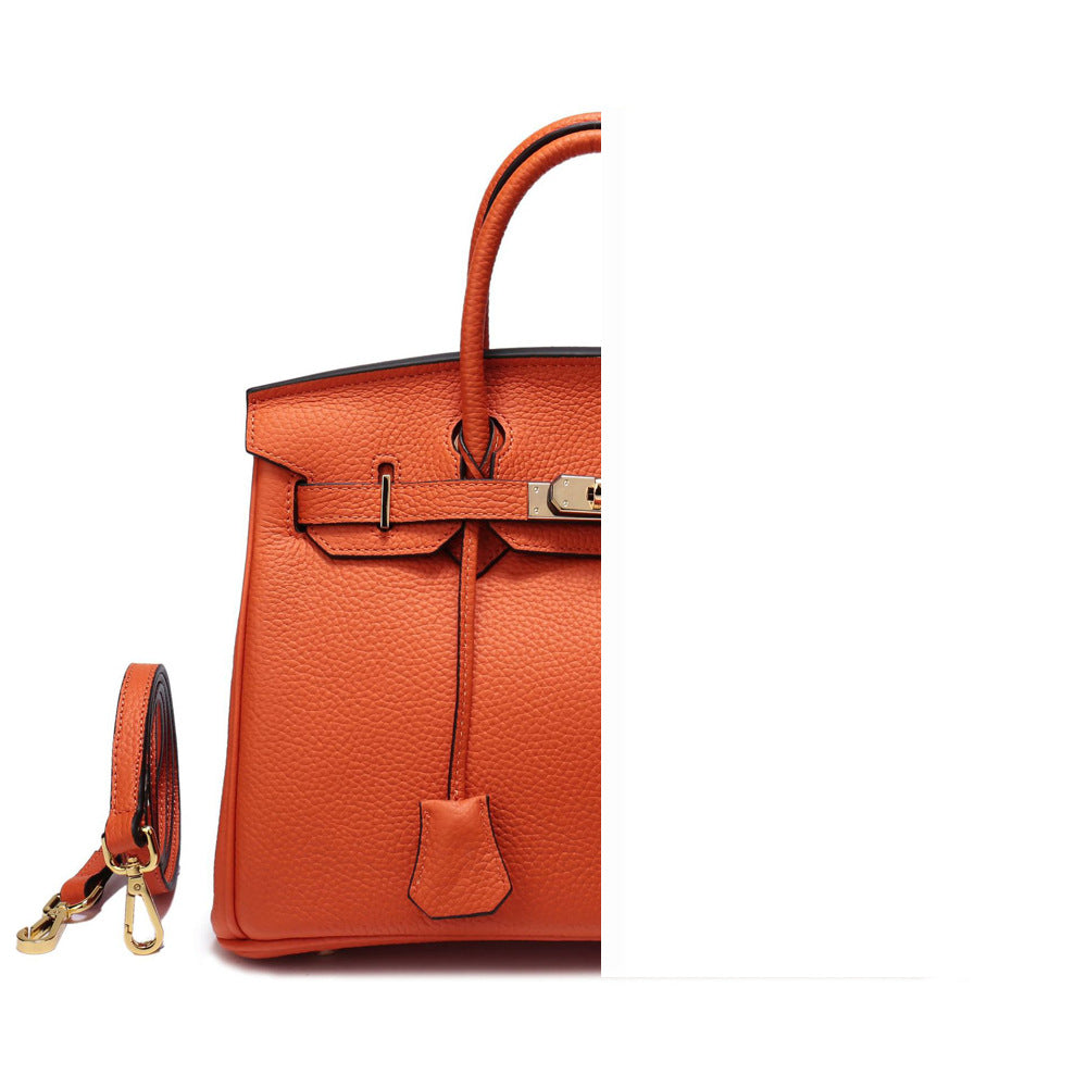 Women's Genuine Leather First Layer Cattlehide Fashion Litchi Handbags