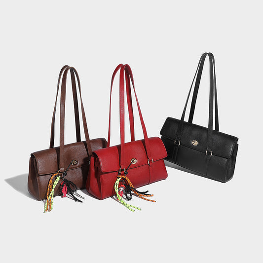 Style Retro Large Capacity Underarm High-grade Bead Pendant Shoulder Bags
