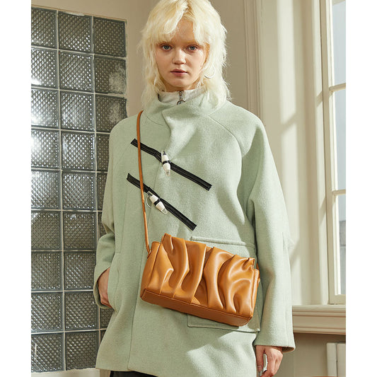 Women's Cloud Genuine Leather Pouch Female Fashion Shoulder Bags