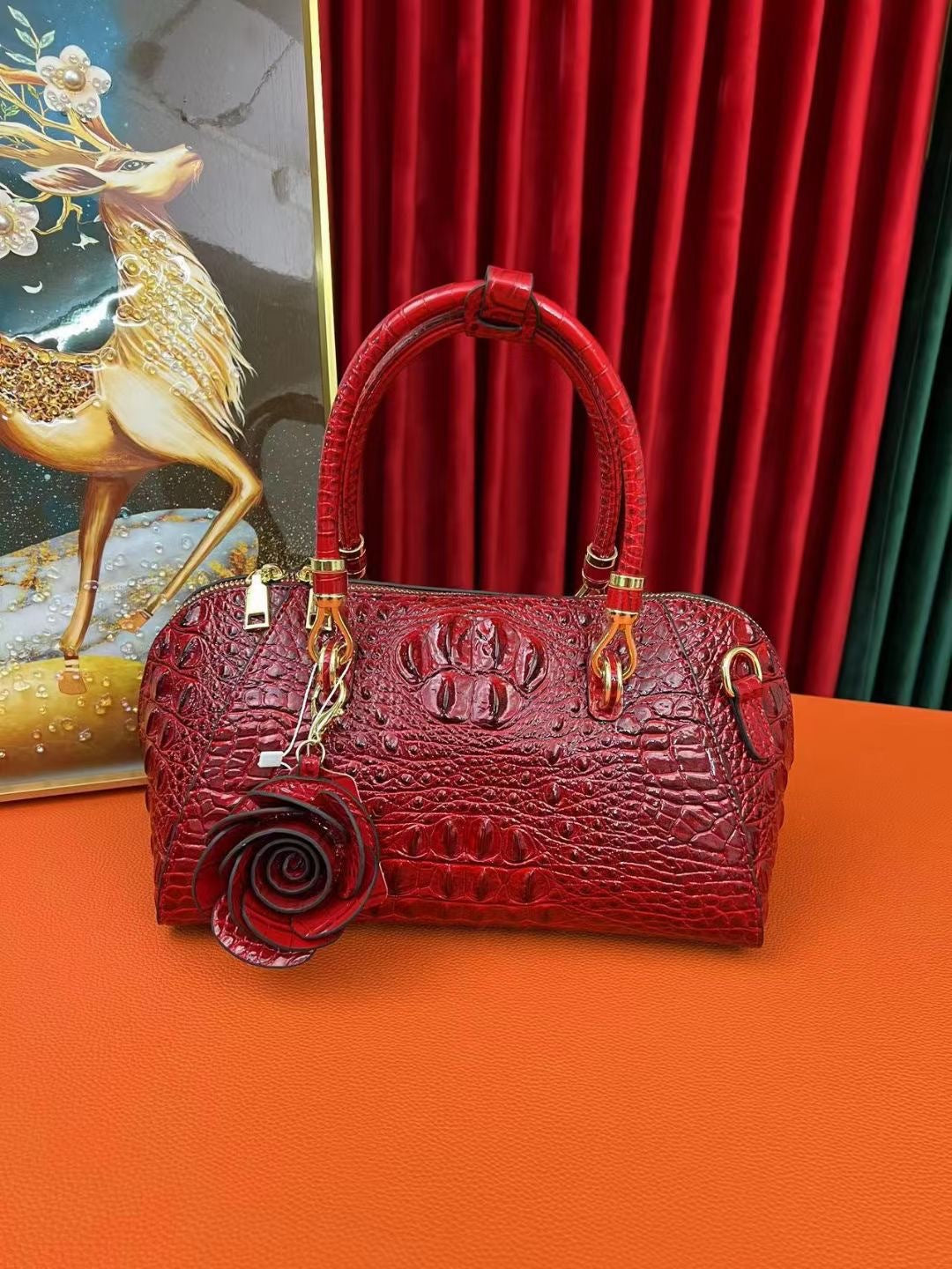 Women's Leather Crocodile Pattern High-grade Fashion Large Handbags