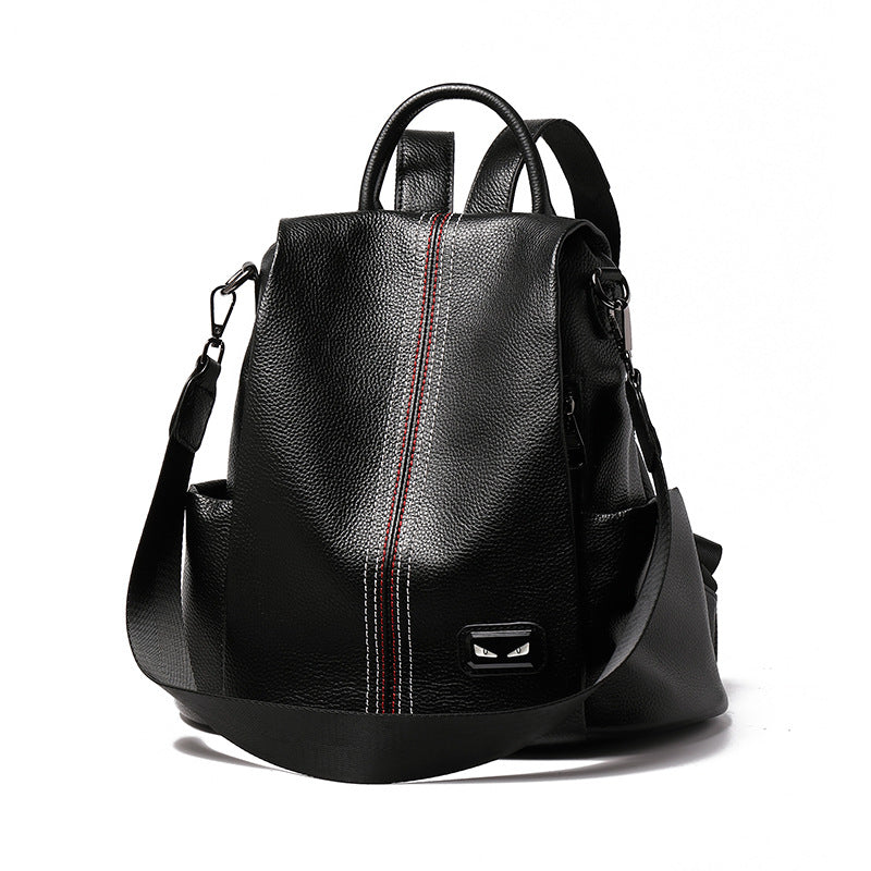 Women's Leather Texture Soft Fashion Large Capacity Backpacks