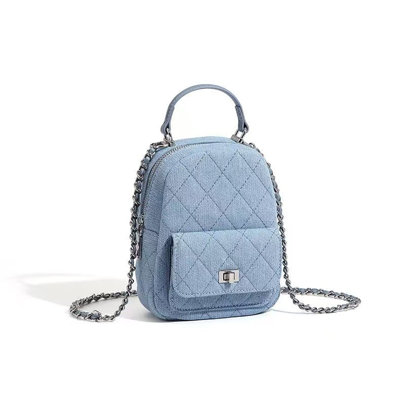 Women's High-grade Niche Rhombus Korean Fashion Chain Backpacks