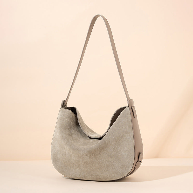 Women's Fashion Retro First Layer Frosted Underarm Crossbody Bags