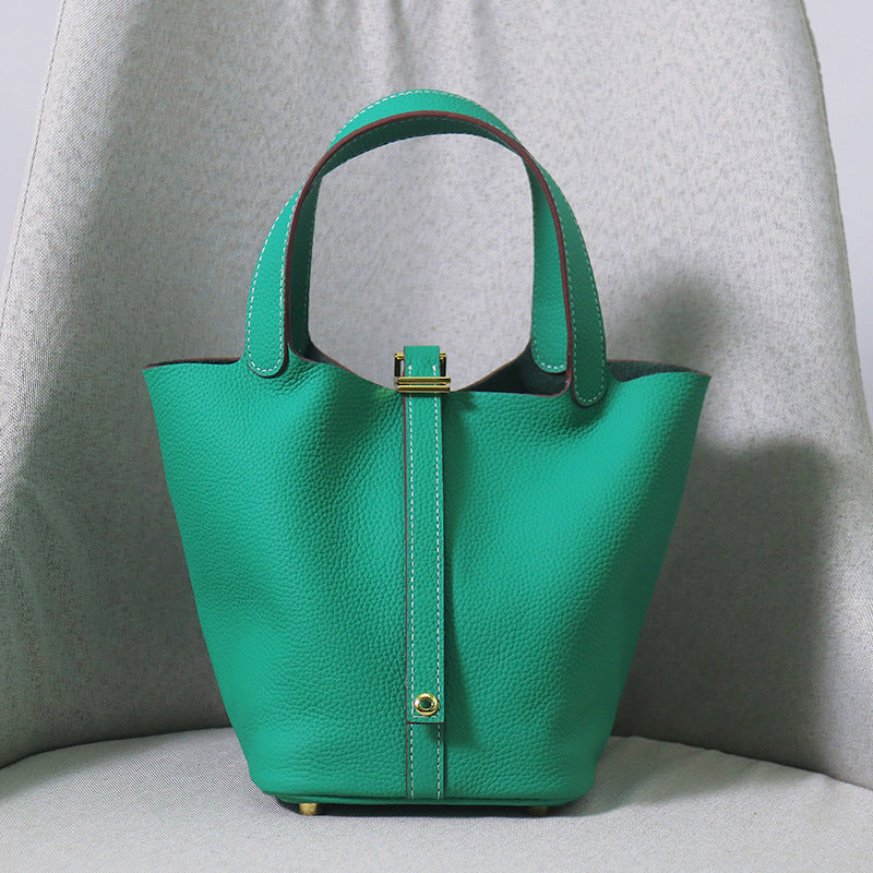 Women's Upgraded First Layer Cowhide Gold Vegetable Handbags