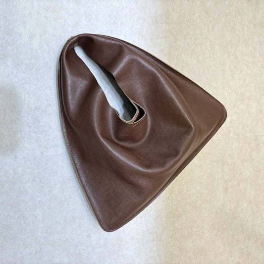 Women's Vegetable Tanning Leather Triangle Genuine Cloud Handbags