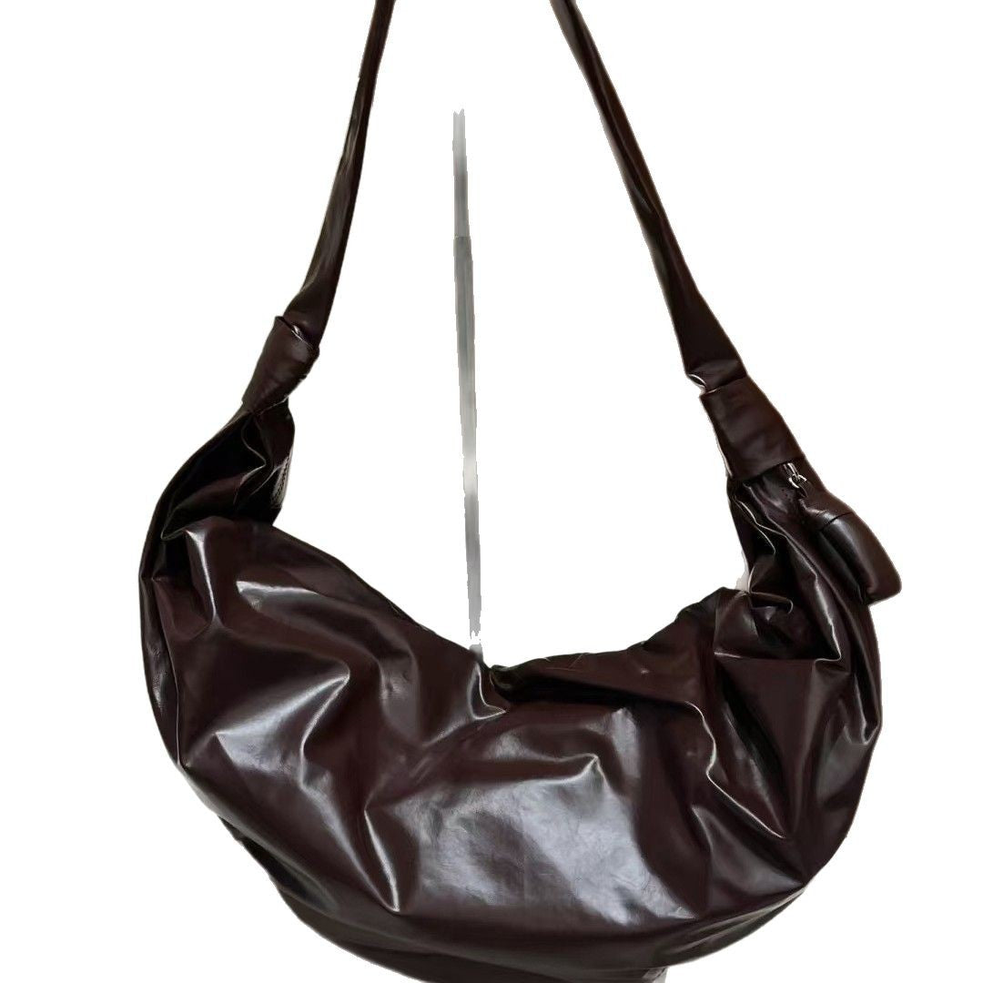 Women's Croissant Commute Design Oil Wax Bags