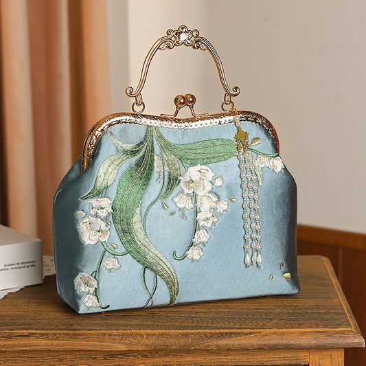 Embroidered Chinese Style Cheongsam Banquet Pure Handbags