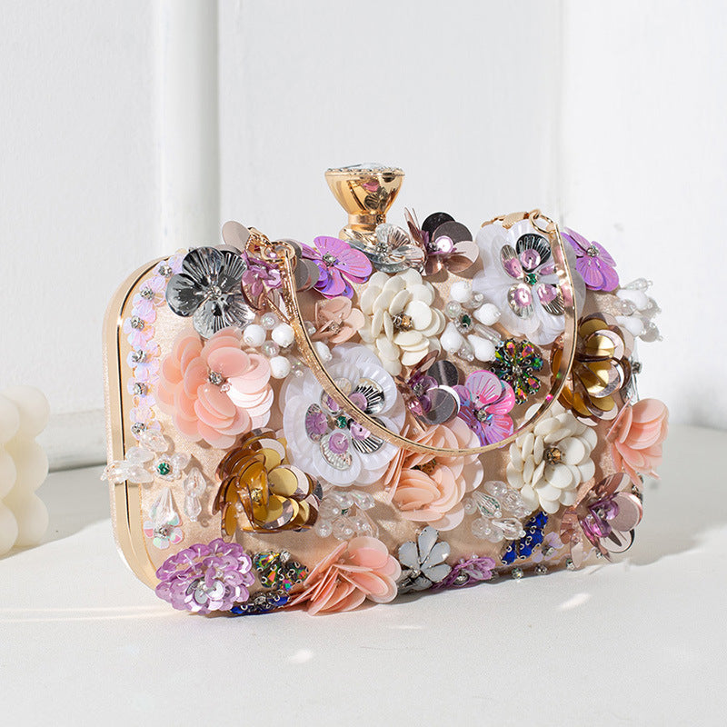 Handmade Beaded Flower Dinner Banquet Dress Evening Bags