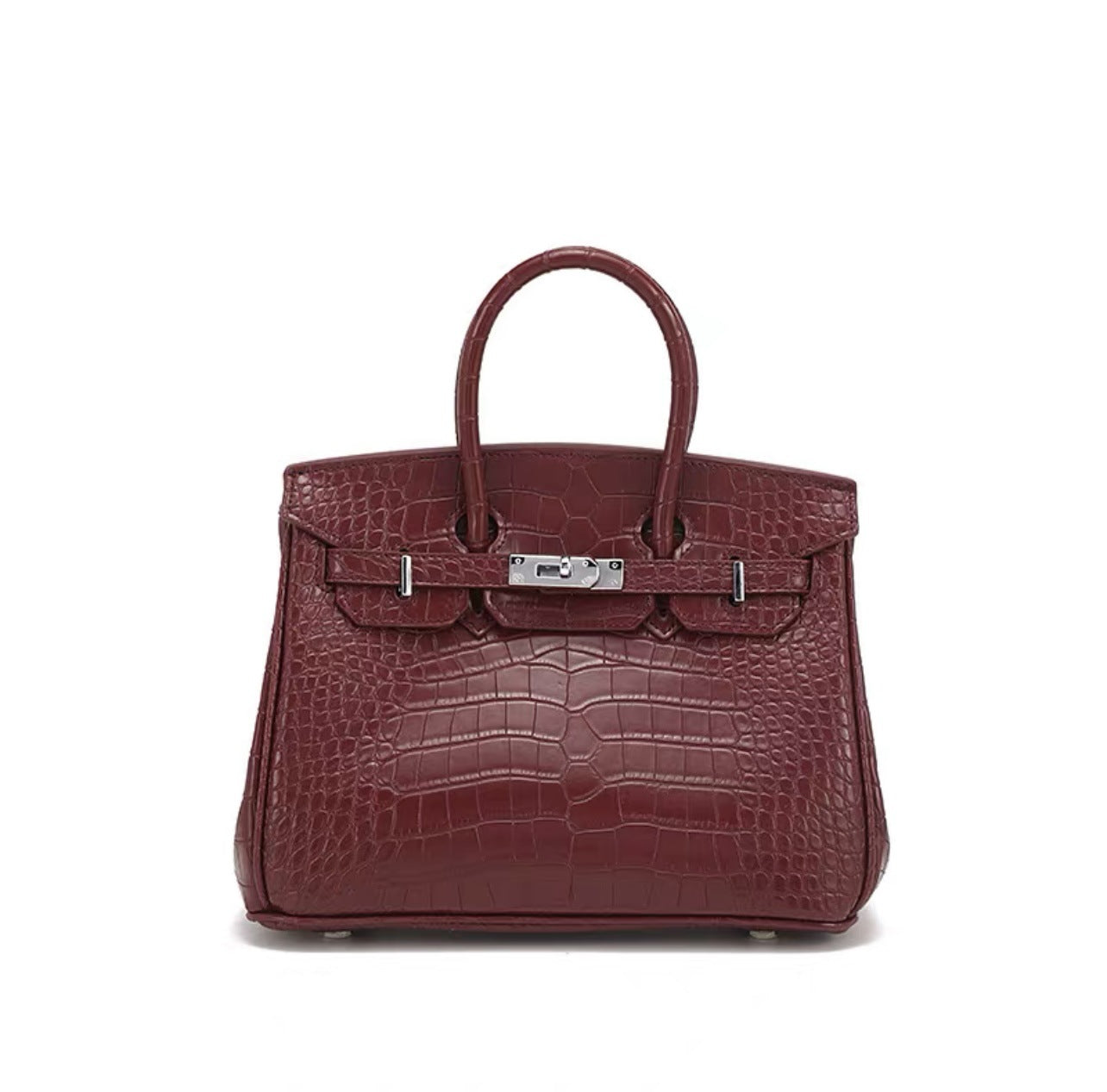 Women's Seam Platinum Crocodile Pattern Du Ke Pu Motorcycle Handbags