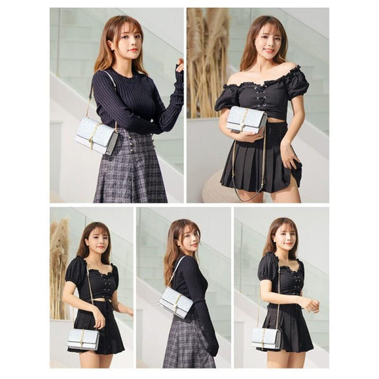 Women's Leather Summer Starry Sky Chain Fashionable Shoulder Bags