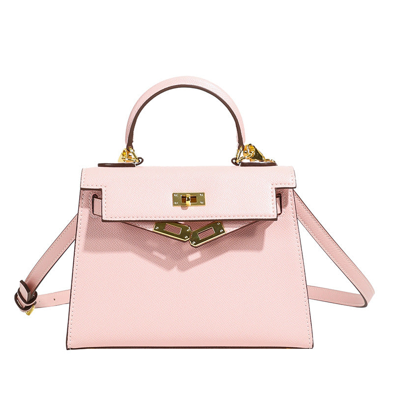 Retro Kelly Palm Pattern Genuine Leather Shoulder Bags
