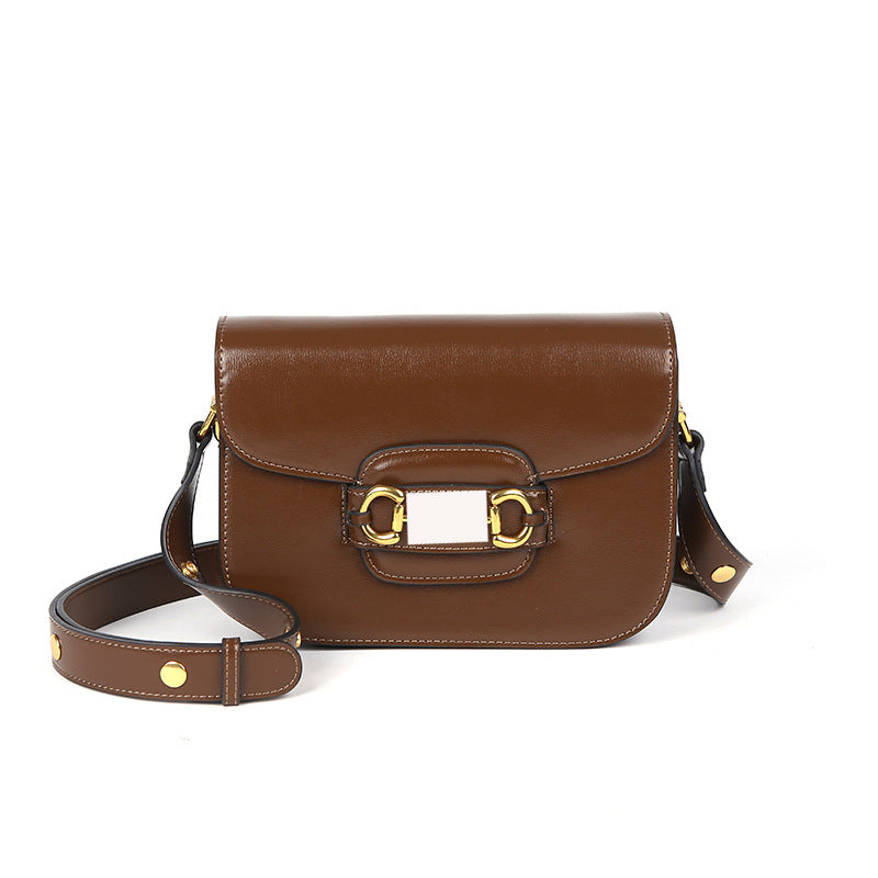 Women's High-grade Niche Genuine Leather Saddle Trendy Crossbody Bags