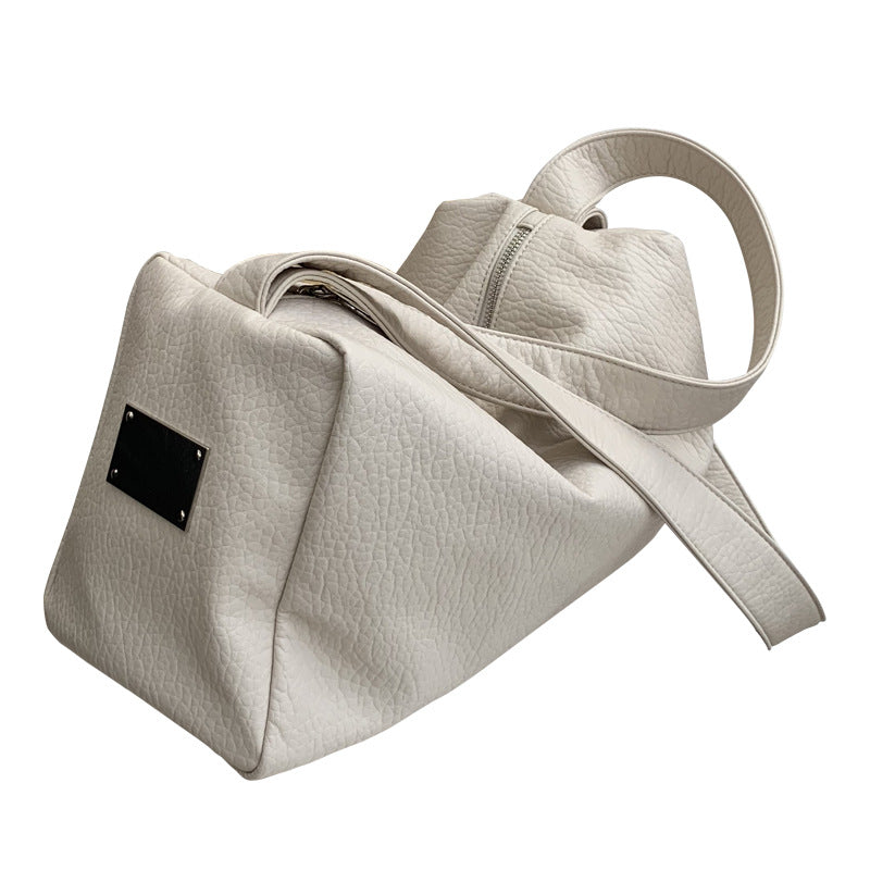 Women's Ge Macaron Large Capacity Soft Leather Shoulder Bags