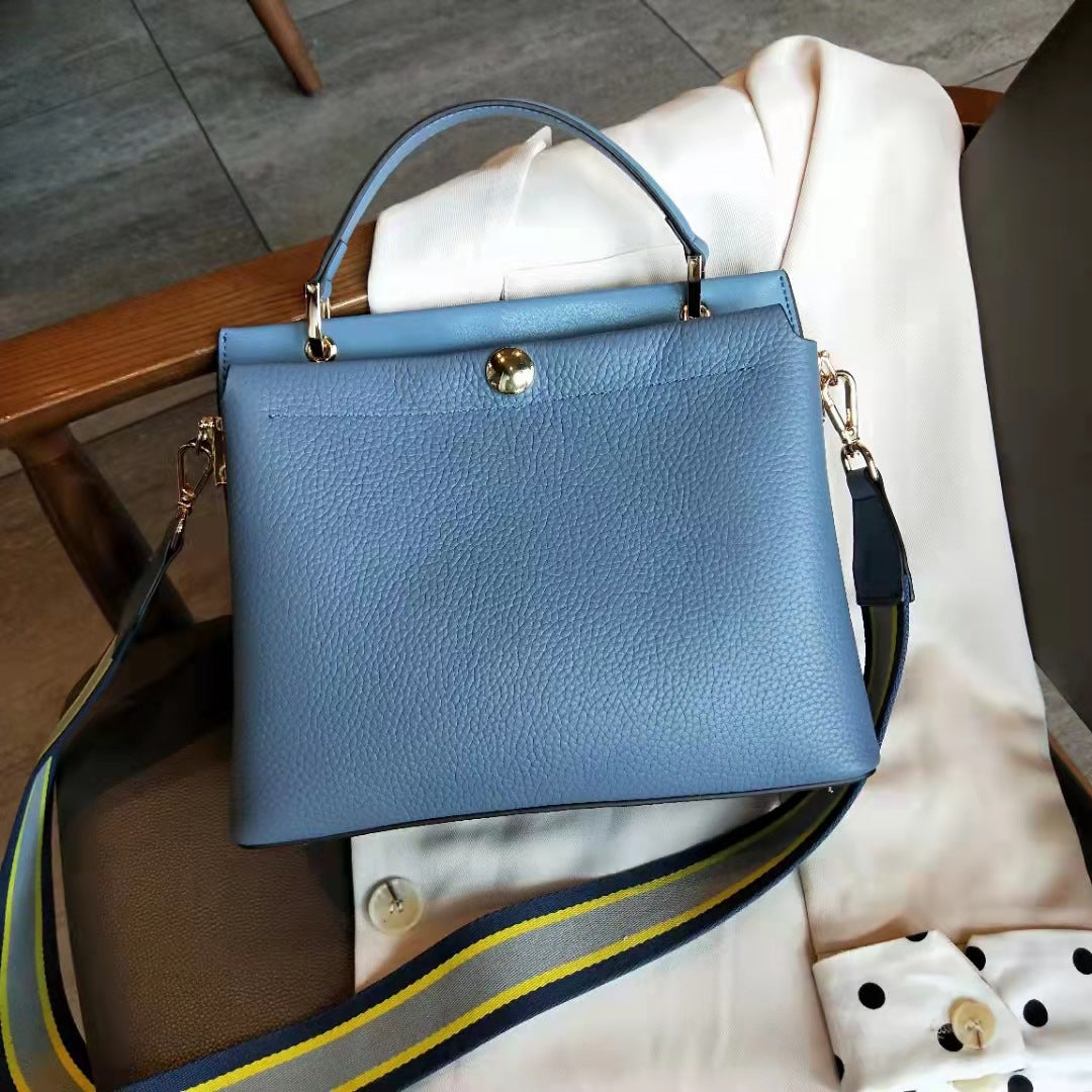 Women's Contrast Color Versatile Large Capacity Top Handbags