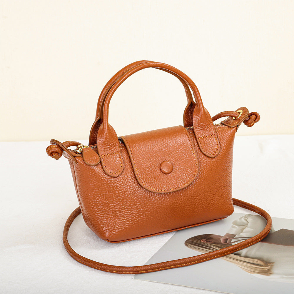 Women's Top Layer Cattlehide Leather Fashion Simple Crossbody Bags