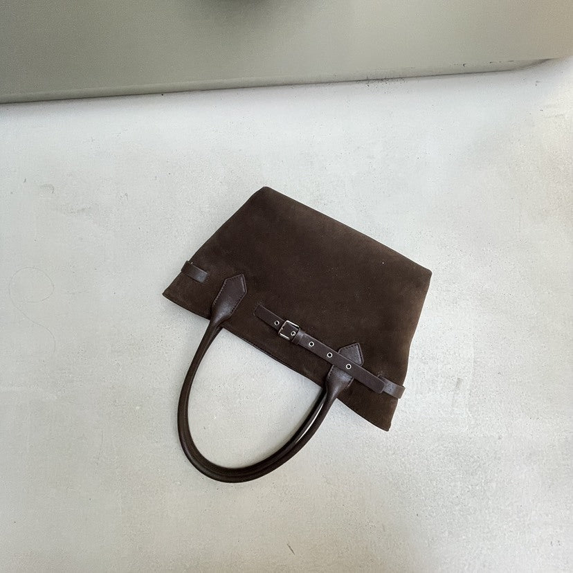 Women's Contrast Color Retro Cowhide Large Capacity Commuter Shoulder Bags