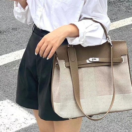 Casual Women's High-grade Platinum Kelly Wide Bags