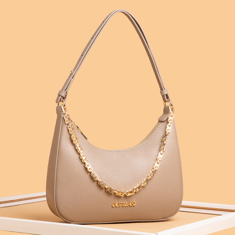 Women's Leather Fashion Chain Top Layer Cowhide Shoulder Bags