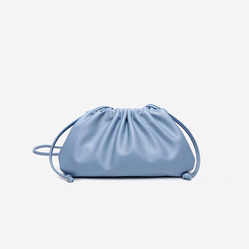 Women's Cow Leather Cloud Pleated Clutch Soft Crossbody Bags