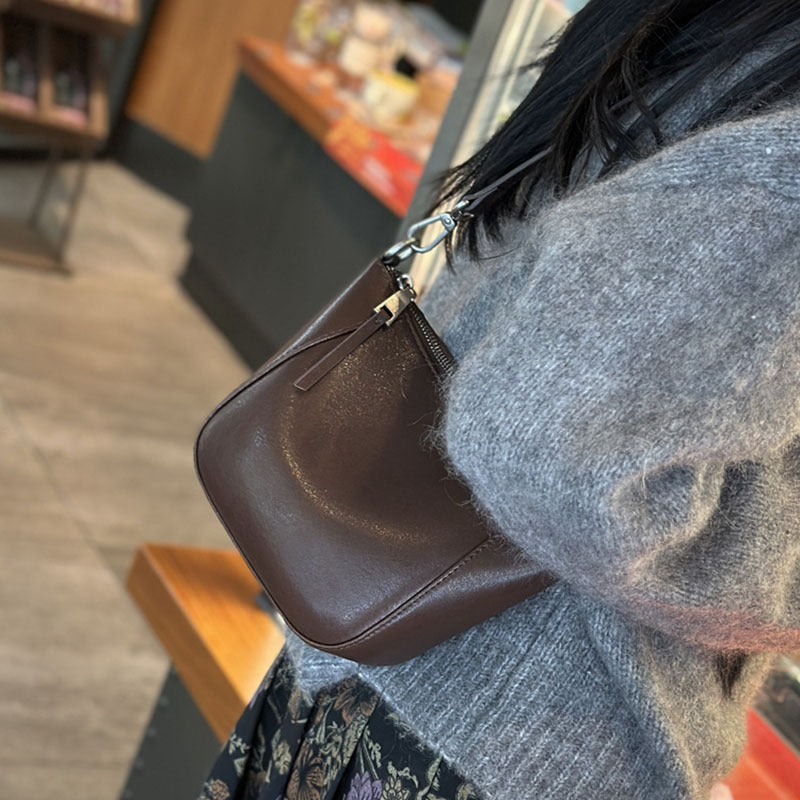 Women's Spring Genuine Leather Single High Sense Crossbody Bags