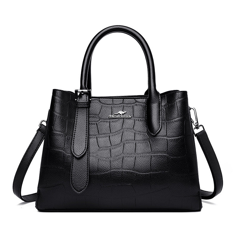 Women's Charming Plain Kangaroo Alligator Print Handbags