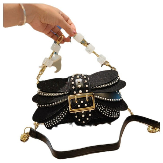 Women's Rivet Wings Style Trendy Pearl Evening Bags