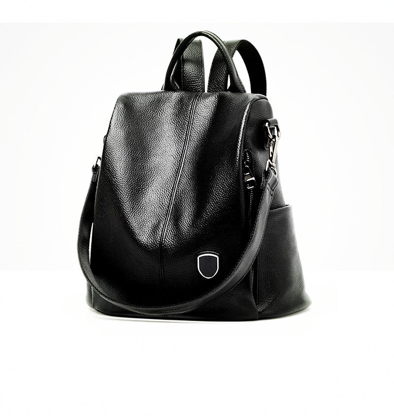 Women's Big Genuine Leather First Layer Multifunctional Backpacks