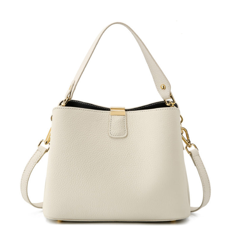 Women's Capacity Simple First Layer Leather Bags