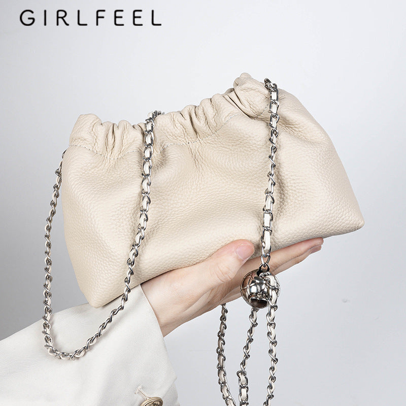 Sales Female Fashion Niche Pleated Cloud Crossbody Bags