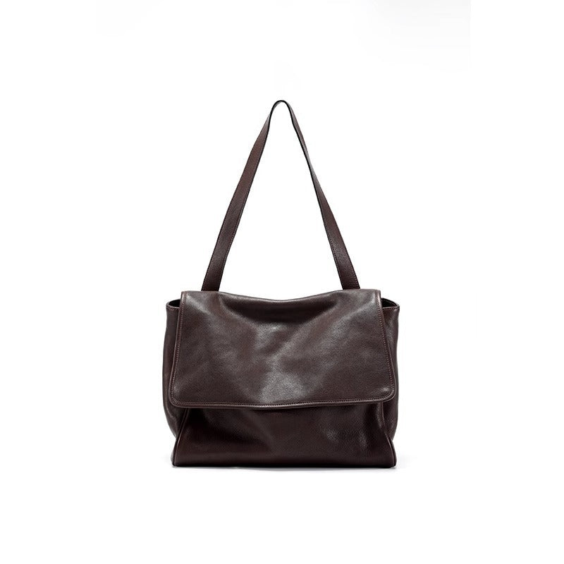 Women's Tanned Leather Cowhide Flip Vintage Soft Crossbody Bags