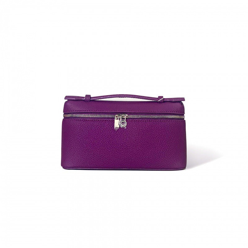 Women's Leather Lunch Box First Layer Cowhide Hand Shoulder Bags