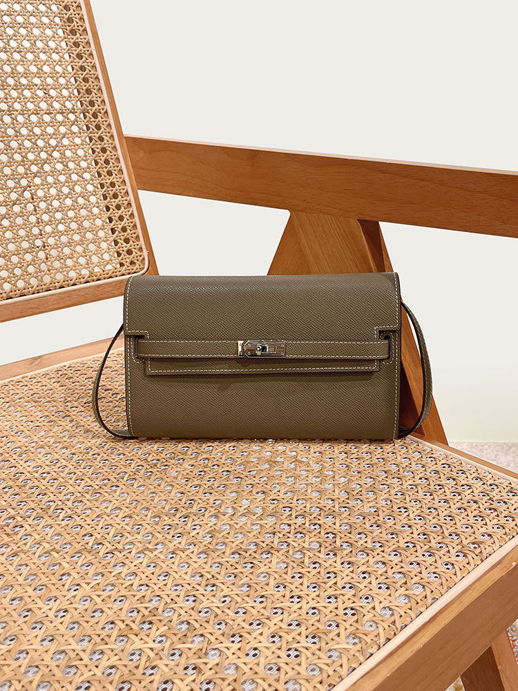 Women's Kelly Genuine Leather Fashion Clutch Handbags
