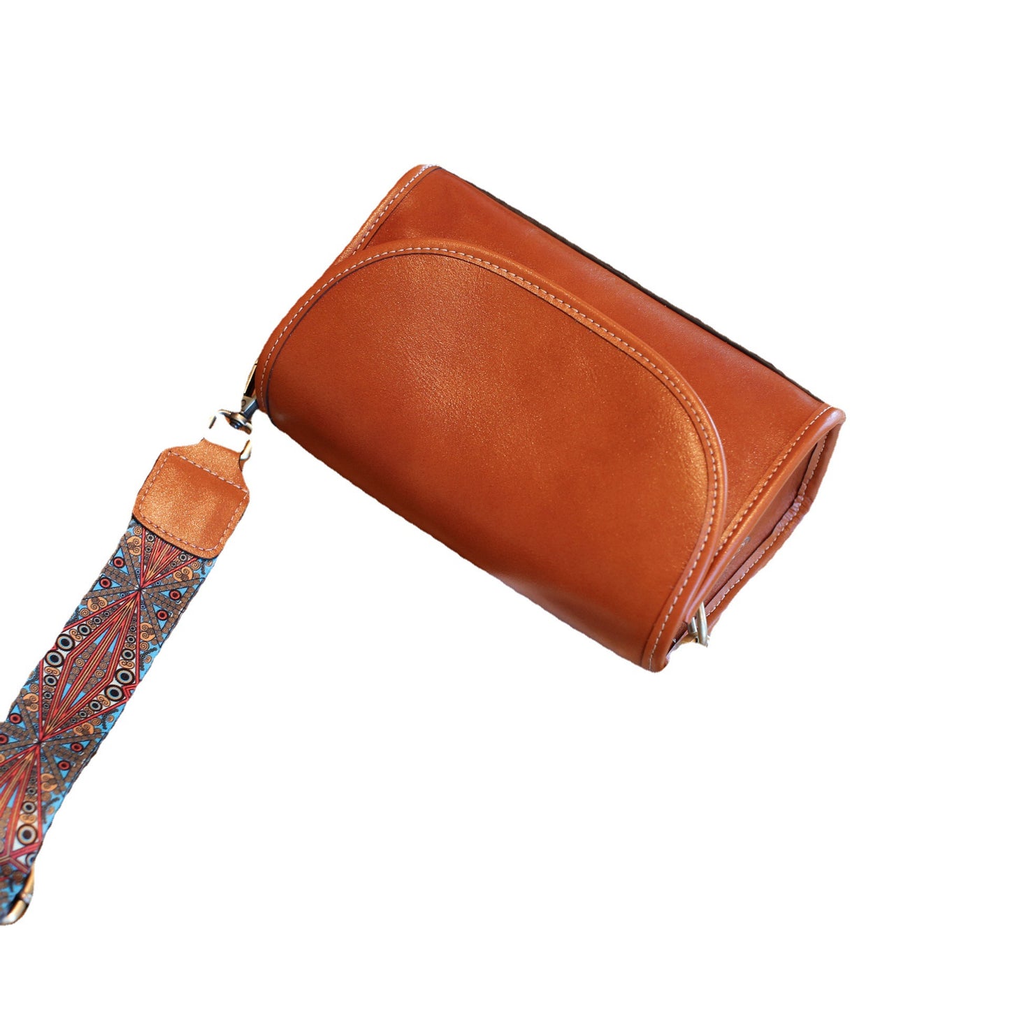 Women's Tanned Leather Cowhide Shell Simple Stylish Shoulder Bags