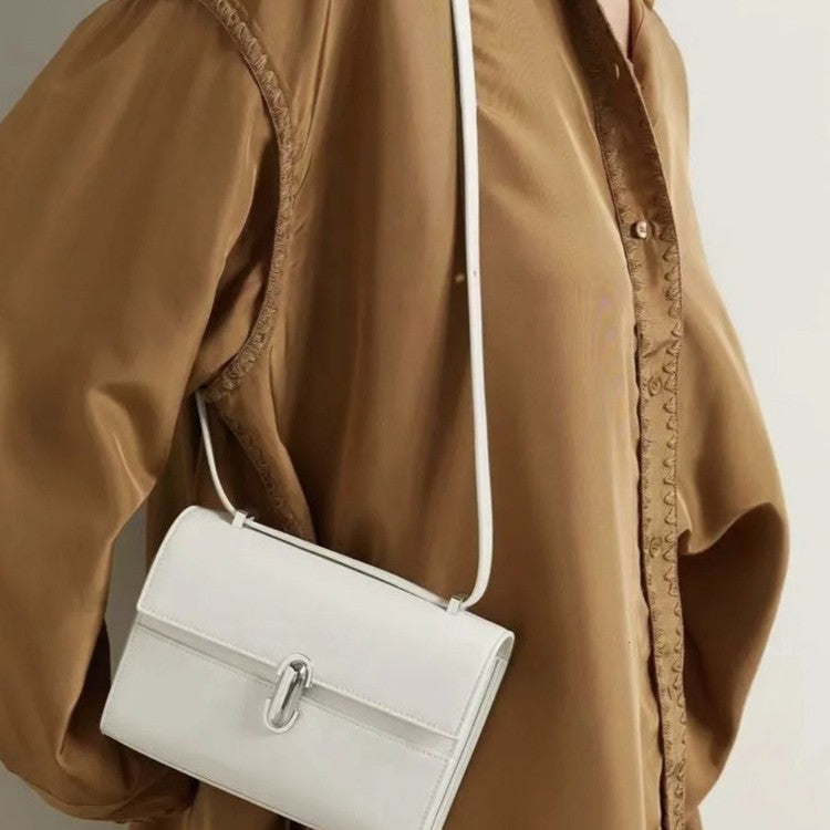 Niche Advanced French Simplicity Cowhide Leather Crossbody Bags