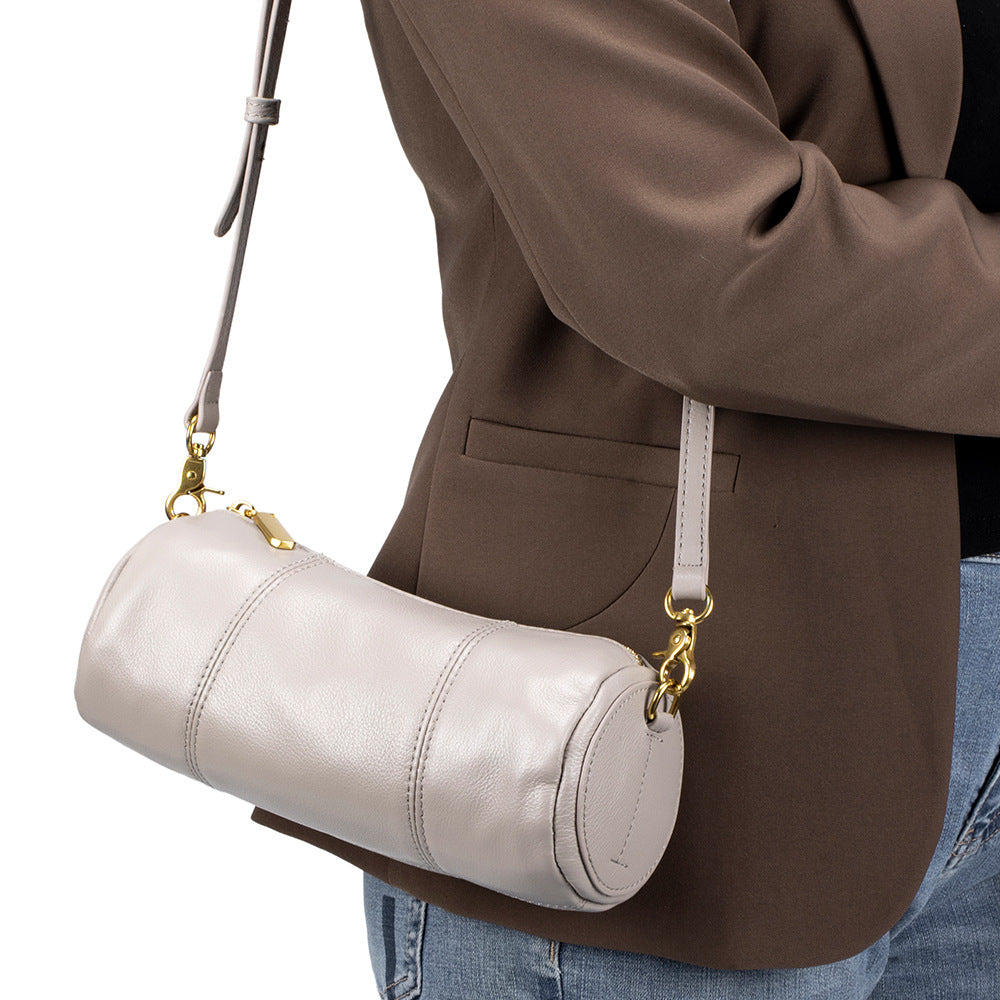 Women's Layer Leather Elegant Round Large Capacity Niche Bags