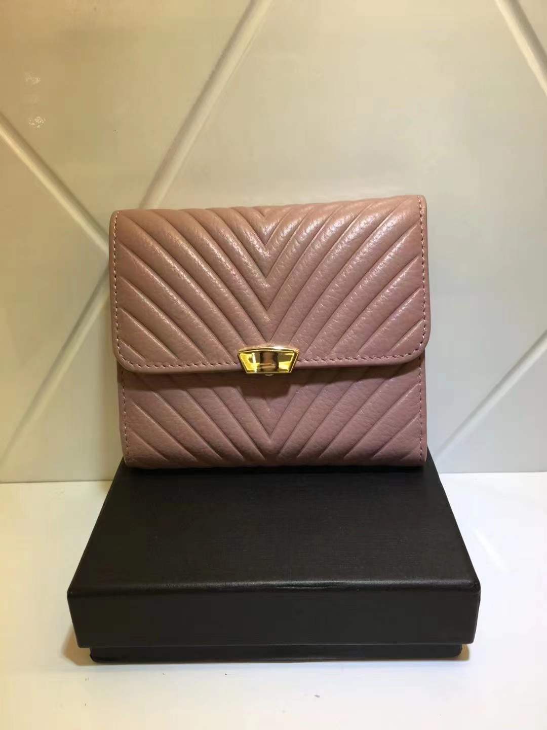 Fashion Korean Style Cowhide Three Fold Short Ladies Wallets