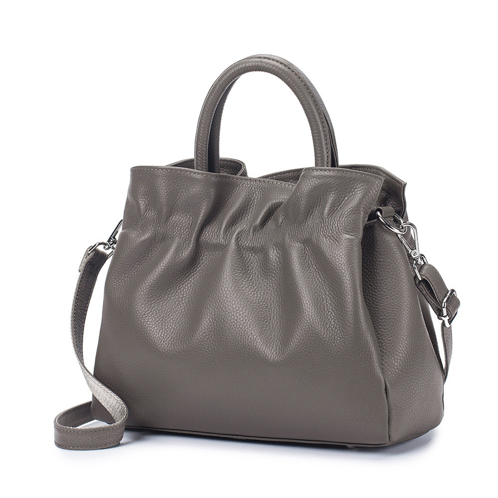 Women's Fashion Cattlehide Leather Niche Genuine Large Shoulder Bags