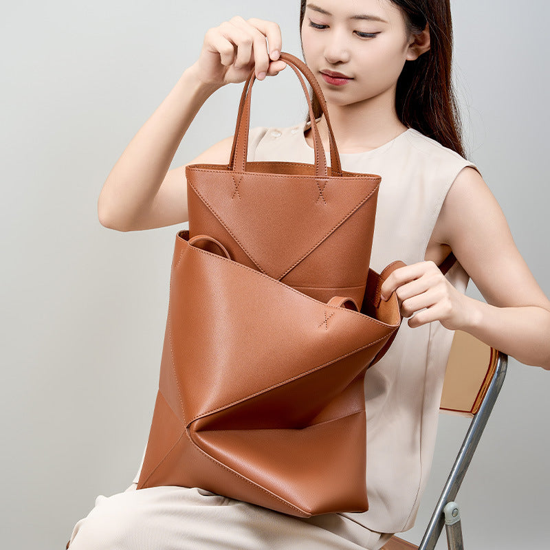 Creative Vintage Graceful Geometric Stitching Folding Tote Bags