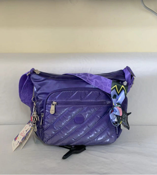 Spring Monkey Mesh Purple Series Nylon Crossbody Bags