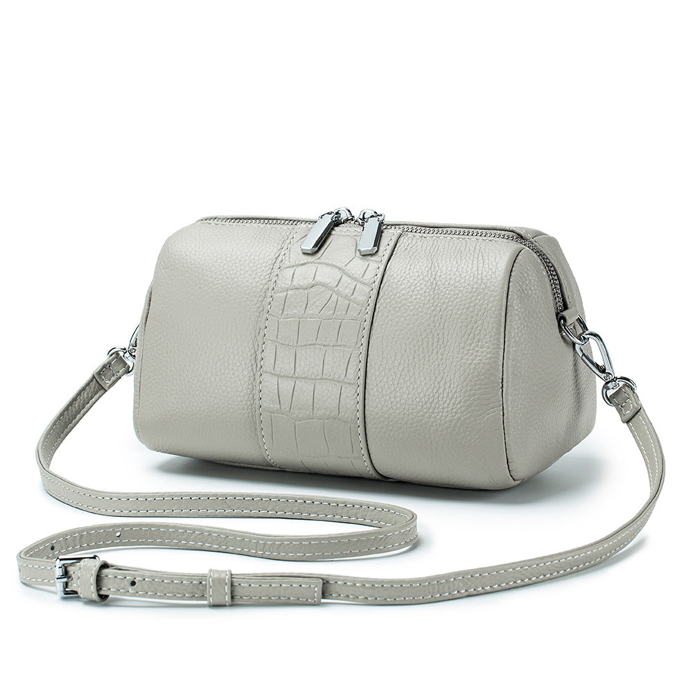 Women's Fashion First Layer Cowhide Boston Niche Bags