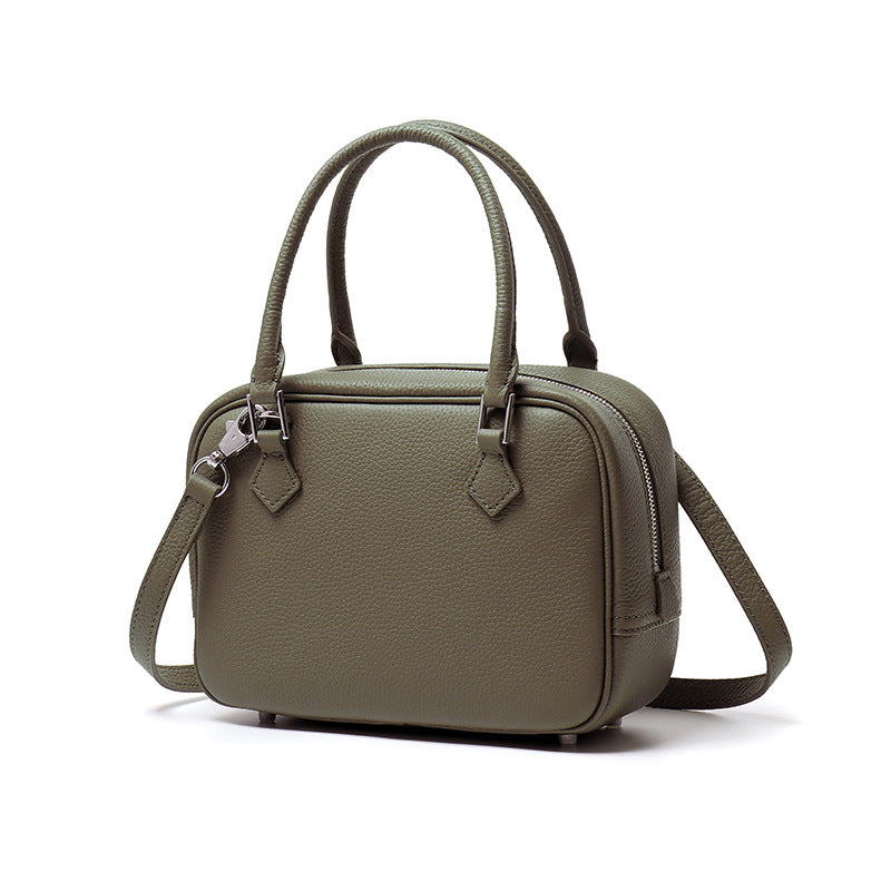 Women's Home First Layer Cowhide Feather Large Capacity Handbags