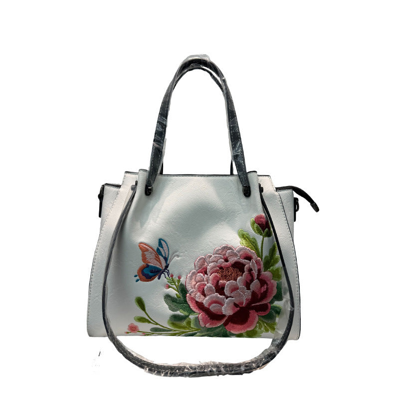 Women's Peony Vintage Embroidered Chinese Style Large Bags