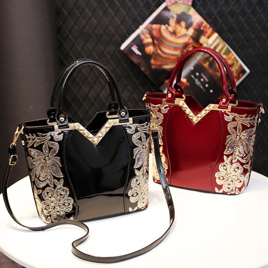 Women's Bright Leather Large Capacity Fashion Direct Bags