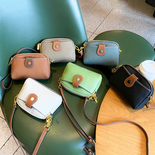 Women's Layer Cowhide Genuine Leather Fashion Mobile Bags