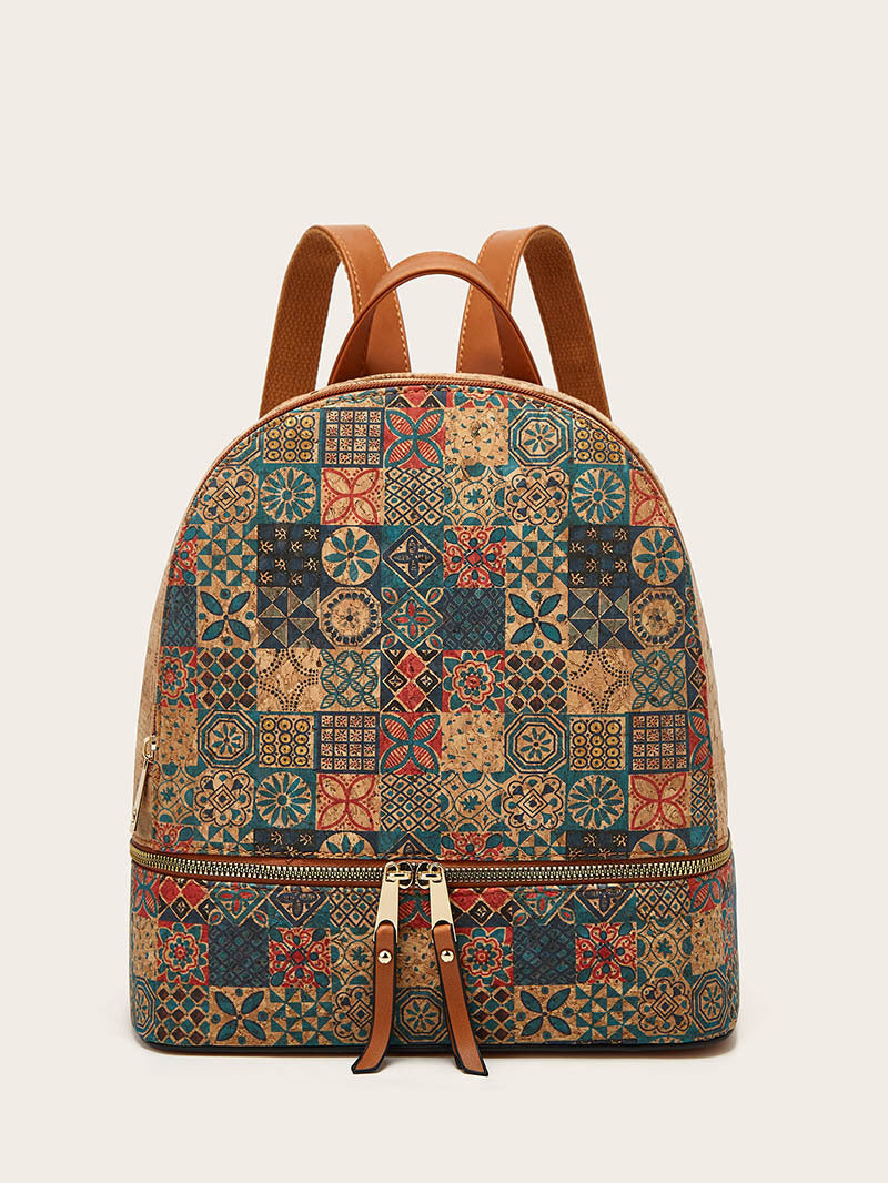 Women's Fashion Personality Large Capacity Bark Printing Backpacks