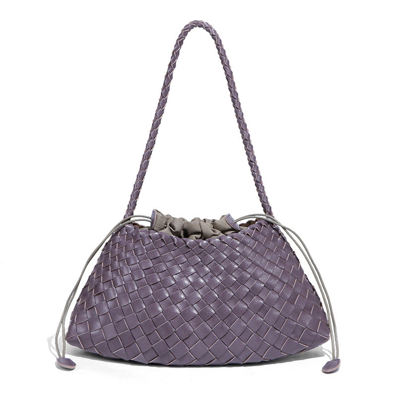 Women's French Fashion Hand-woven Portable Vegetable Basket Shoulder Bags